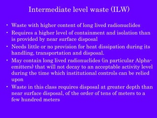Radioactive Waste Classification, Treatment, Storage & Disposal | PPT