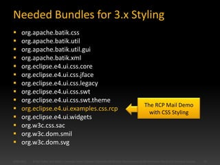 CSS Styling for Eclipse RCP 3.x and 4.x | PPTX
