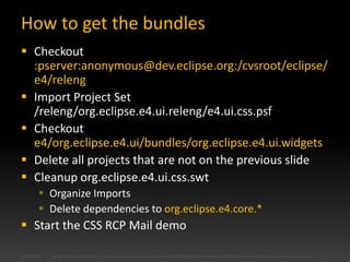CSS Styling for Eclipse RCP 3.x and 4.x | PPTX