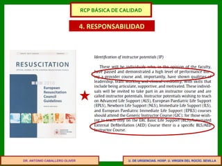 U. DE URGENCIAS. HOSP. U. VIRGEN DEL ROCÍO. SEVILLA
4. RESPONSABILIDAD
DR. ANTONIO CABALLERO OLIVER
RCP BÁSICA DE CALIDAD
 