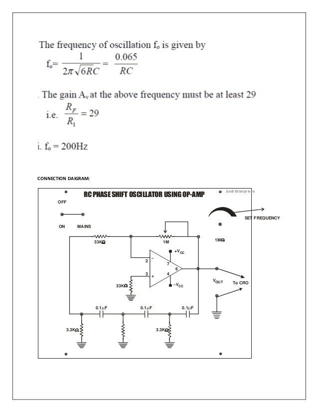 Rc phase shift oscillator