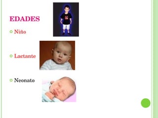 EDADES Niño  Lactante Neonato 