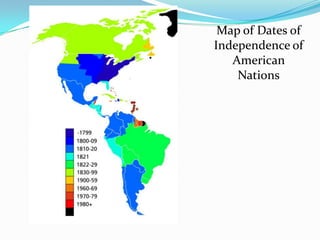 Review: Leading up to the Monroe Doctrine…  Latin AmericaNapoleon Bonaparte’s intervention in Spain triggered the start of numerous independence movements in Spain’s American coloniesAs these colonies began to achieve independence, European re-colonization was seen as a threat to national security and other U.S. interests in the AmericasU.S. wanted to maintain political and physical separation from Europe