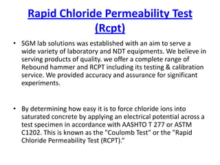 Rapid Chloride Permeability Test Apparatus | PPTX