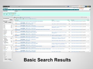 Scopus Save Scopus Overview | PPT