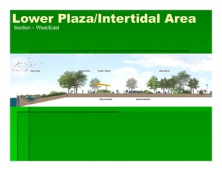 Lower Plaza/Intertidal Area
Section – West/East
 
