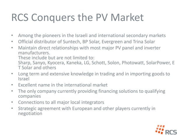 RCS Company Presentation | PPT