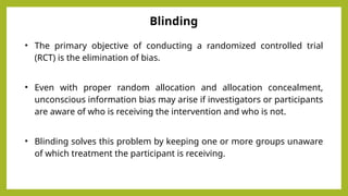 Concealed Randomization randoized control trial,allocation concealment,random allocation ...