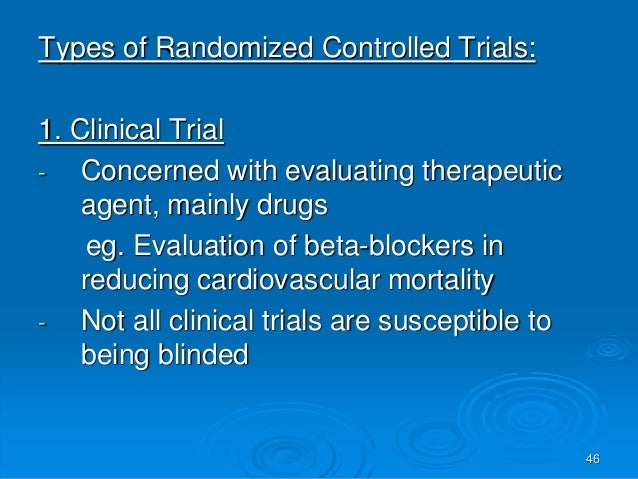 randomized controlled trial types of clinical trial designs