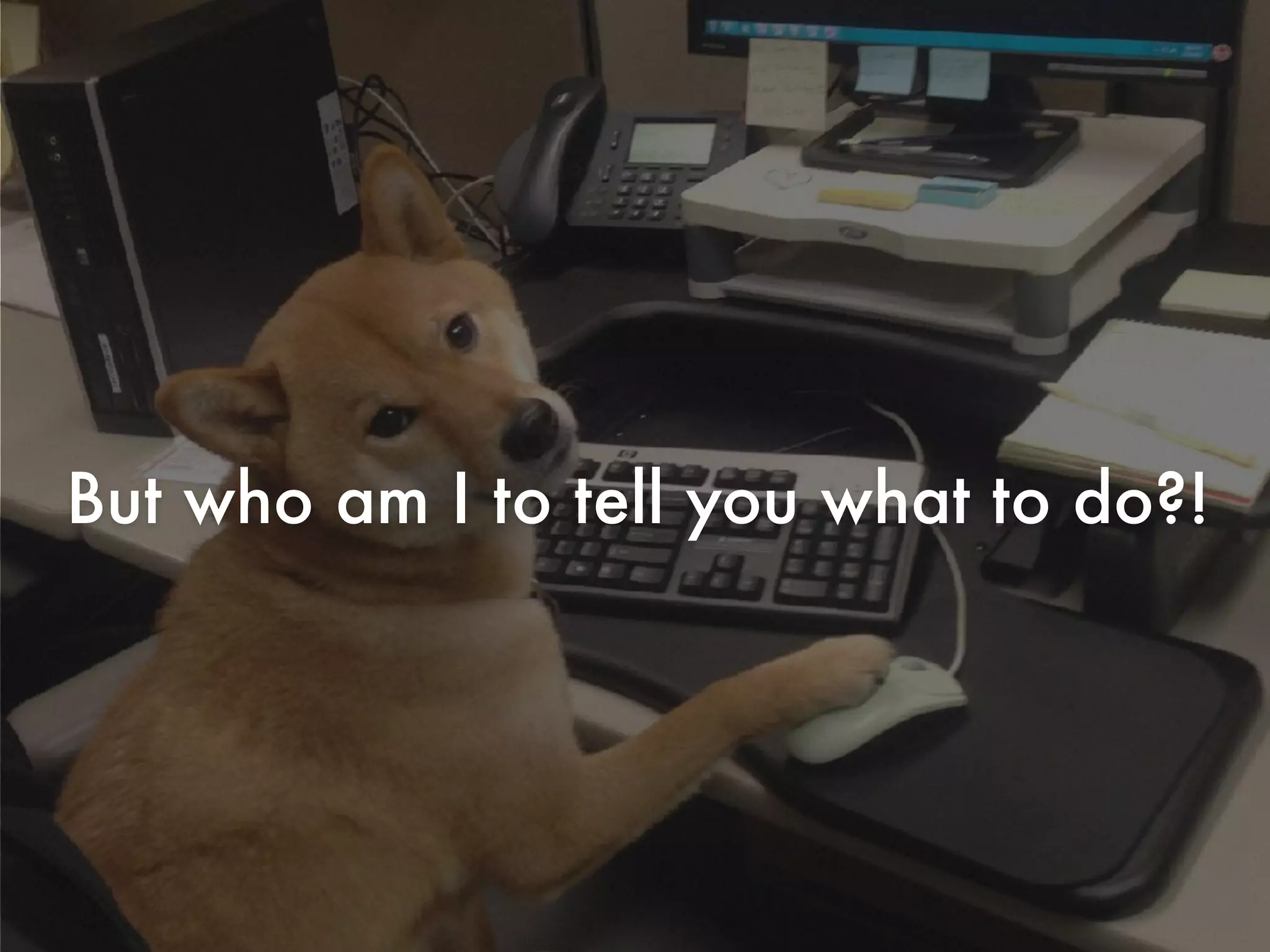 But who am I to tell you what to do?!
 