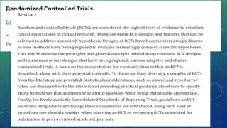 Randomized controlled trial presentation | PPTX