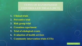 RCT SEMINAR randomised clinical trial ppt | PPTX