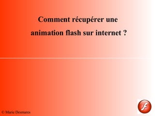 Comment récupérer une  animation flash sur internet ? © Marie Desmares 