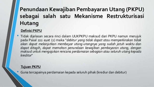 EMLI Training Presentasi Restrukturisasi Hutang Dalam  EMLI Training Presentasi Restrukturisasi Hutang Dalam