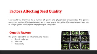 Factors Affecting Seed Quality
Genetic Factors
 