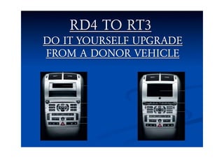 RD4 TO RT3
DO IT YOURSELF UPGRADE
FROM A DONOR VEHICLE
 