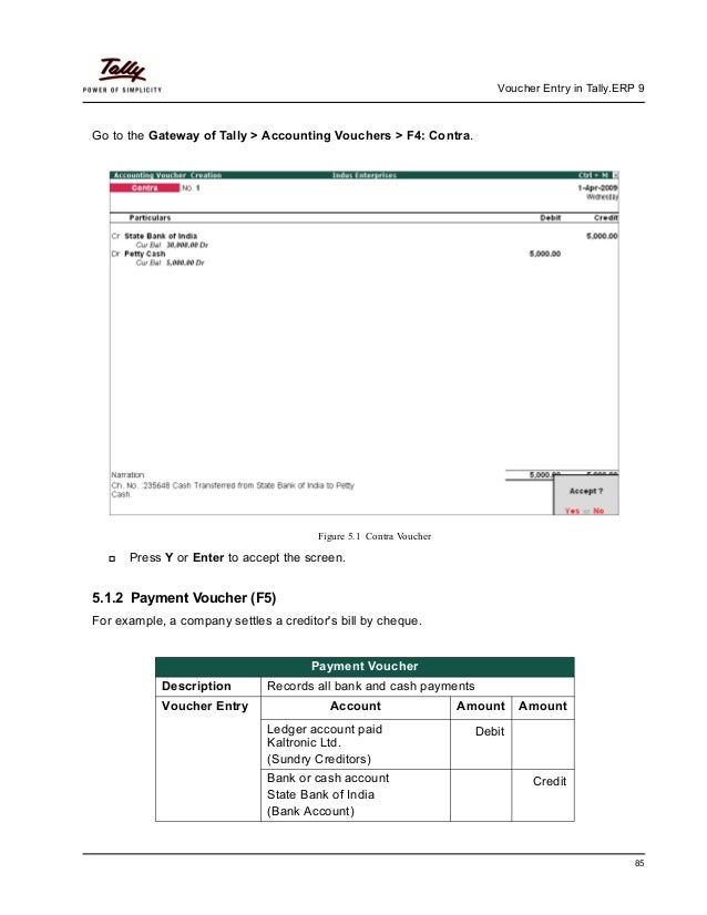 entry in bank tally how 5 voucher entry