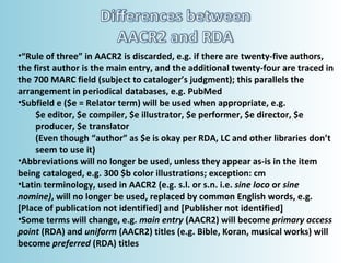 Resource Description & Access (RDA) | PPT