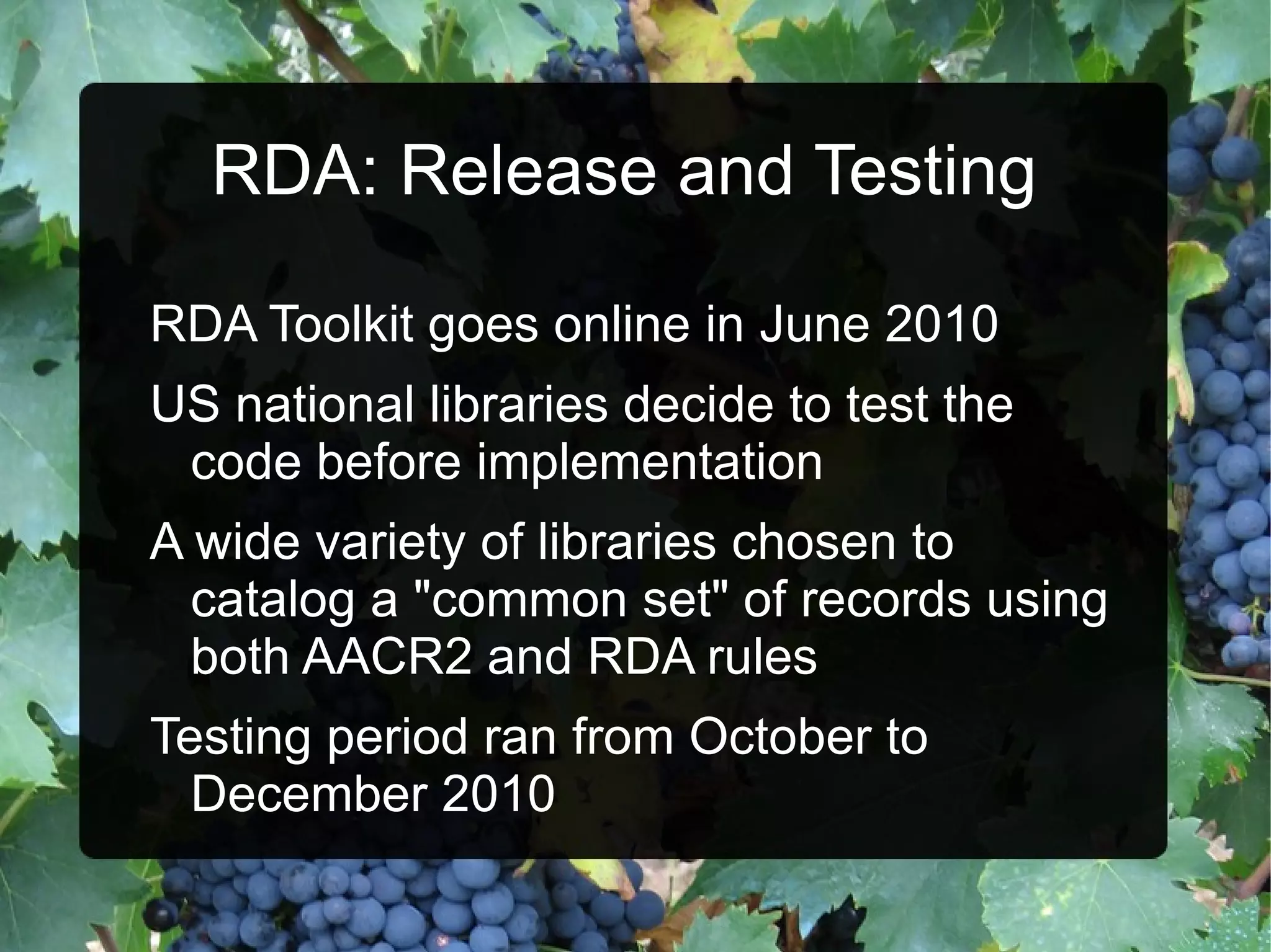AACR2 (1978), revised 1988, 1998, 2002 