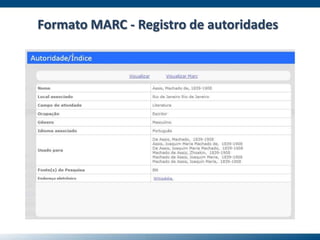 Formato MARC - Registro de autoridades
 
