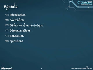 AgendaIntroductionSketchflowDéfinition d’un prototypeDémonstrationsConclusionQuestions