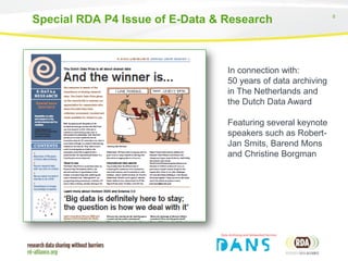 Christine Rua Rda RDA Fourth Plenary Opening and welcome by Peter Doorn, Director, DANS | PPT