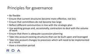 Engaging with RDA: governance and strategy