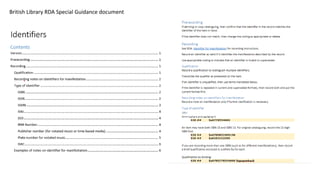 British Library RDA Special Guidance document
 