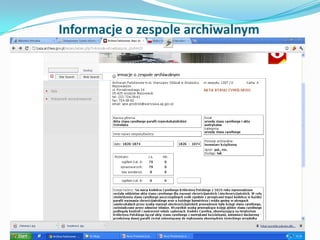 Inwentarze zespołów archiwalnych -
             baza danych IZA



System zawiera scalone informacje z baz grupujących
  d...