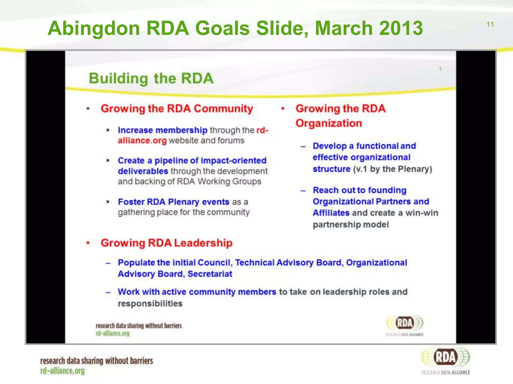 Abingdon RDA Goals Slide, March 2013

11

 