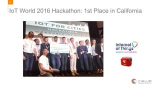 21
IoT World 2016 Hackathon: 1st Place in California
 