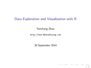 Data Exploration and Visualization with R 
Yanchang Zhao 
http://www.RDataMining.com 
30 September 2014 
1 / 39 
 