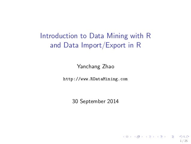 rdm zhao r and data mining R and data mining: examples and case studies1 2 yanchang zhao this book presents examples and case studies on how to use r for data mining applications. rdm zhao r and data mining R and data mining: examples and case studies1 2 yanchang zhao this book presents examples and case studies on how to use r for data mining applications.