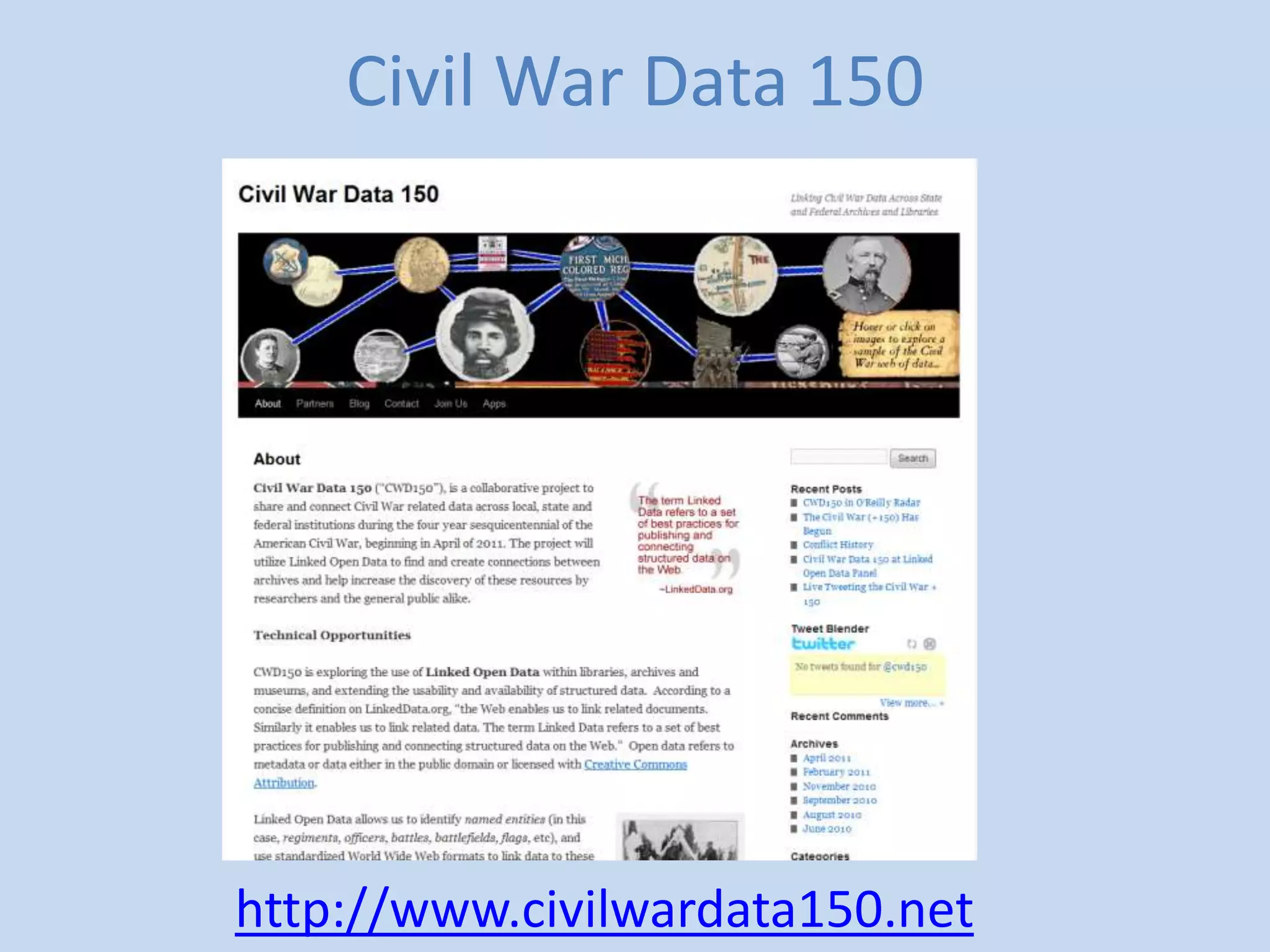 Civil War Data 150




http://www.civilwardata150.net
 
