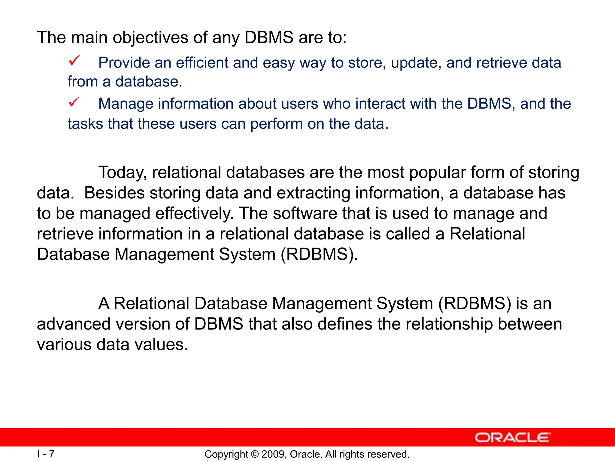 RDBMS.ppt What is RDBMS RDBMS stands for Relational Database Management ...