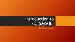 Introduction to SQL | PPT