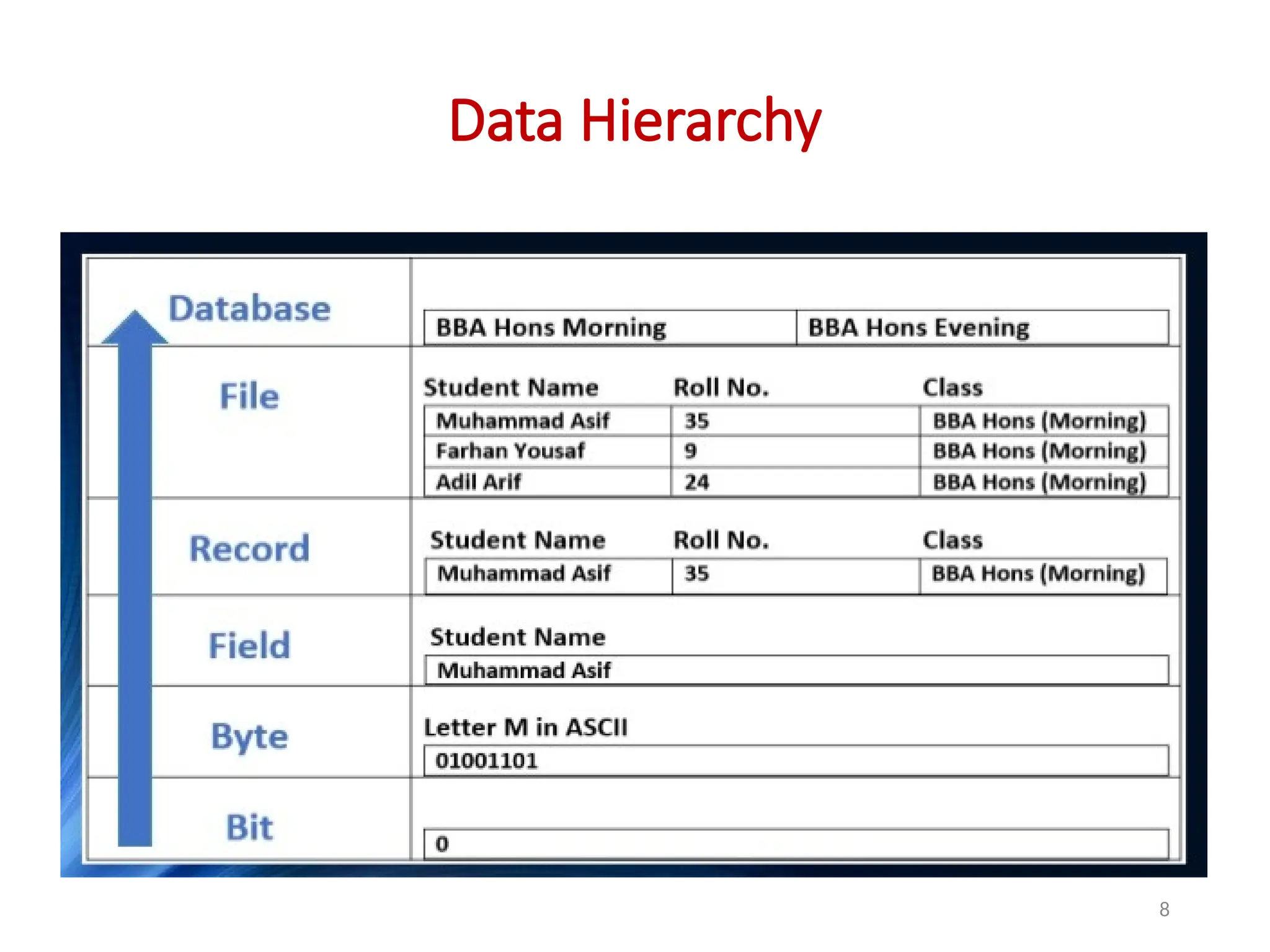 8
Data Hierarchy
 