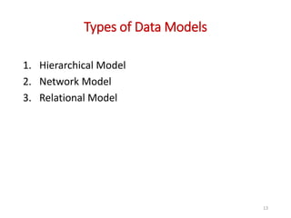 Database Models, Client-Server Architecture, Distributed Database and ...
