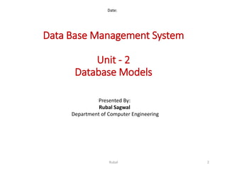 Database Models, Client-Server Architecture, Distributed Database and ...