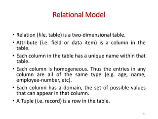 Database Models, Client-Server Architecture, Distributed Database and ...