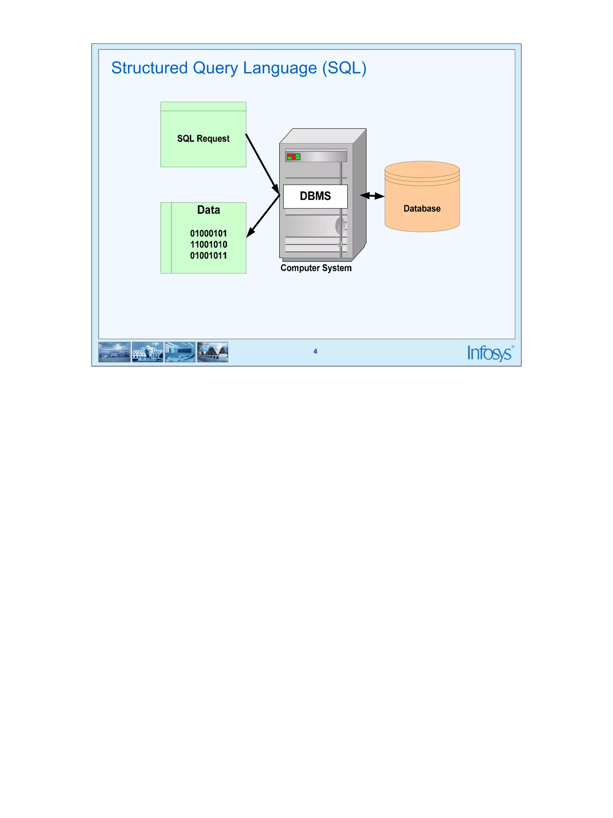 Structured Query Language (SQL) 
4 
 