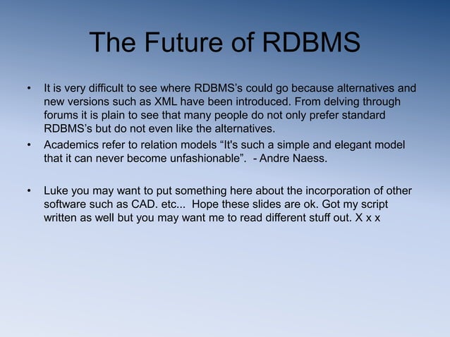 Rdbms | PPTX | Databases | Computer Software and Applications