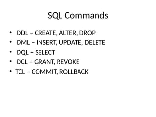Presentation on RDBMS in data science and management system | PPTX