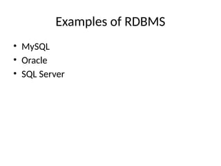 Presentation on RDBMS in data science and management system | PPTX