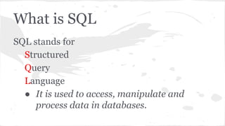 RDBMS SQL Basics | PPT