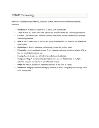 Rdbms Terminology Pdf Rdbms Terminology Pdf