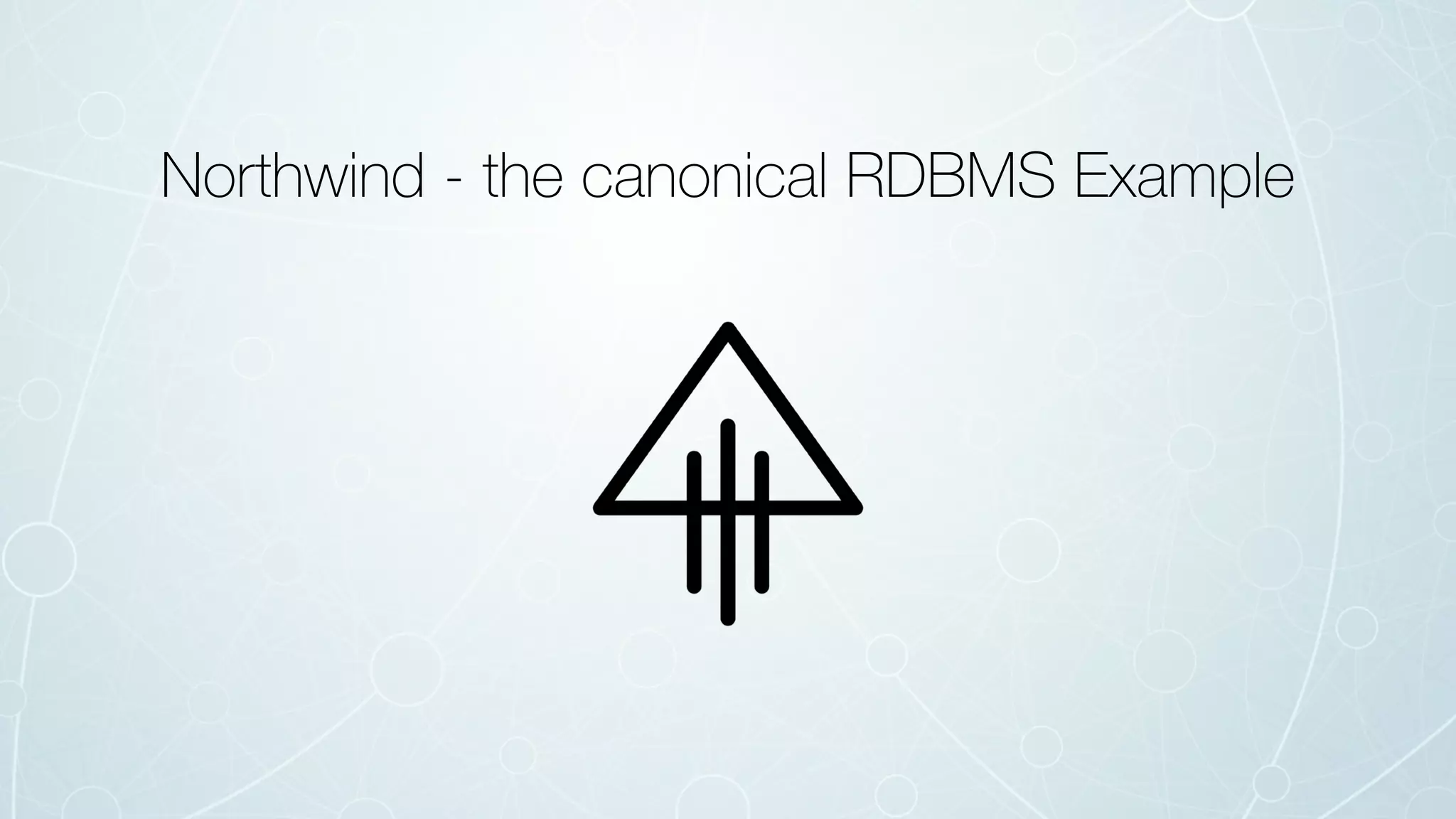 Northwind - the canonical RDBMS Example
 