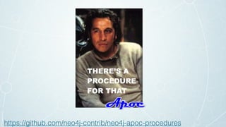 THERE’S A
PROCEDURE
FOR THAT
https://github.com/neo4j-contrib/neo4j-apoc-procedures
 