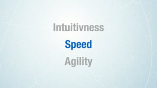 Intuitivness
Speed
Agility
 