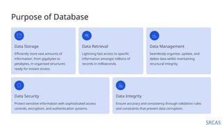 Introduction to database, Features, structure | PPTX